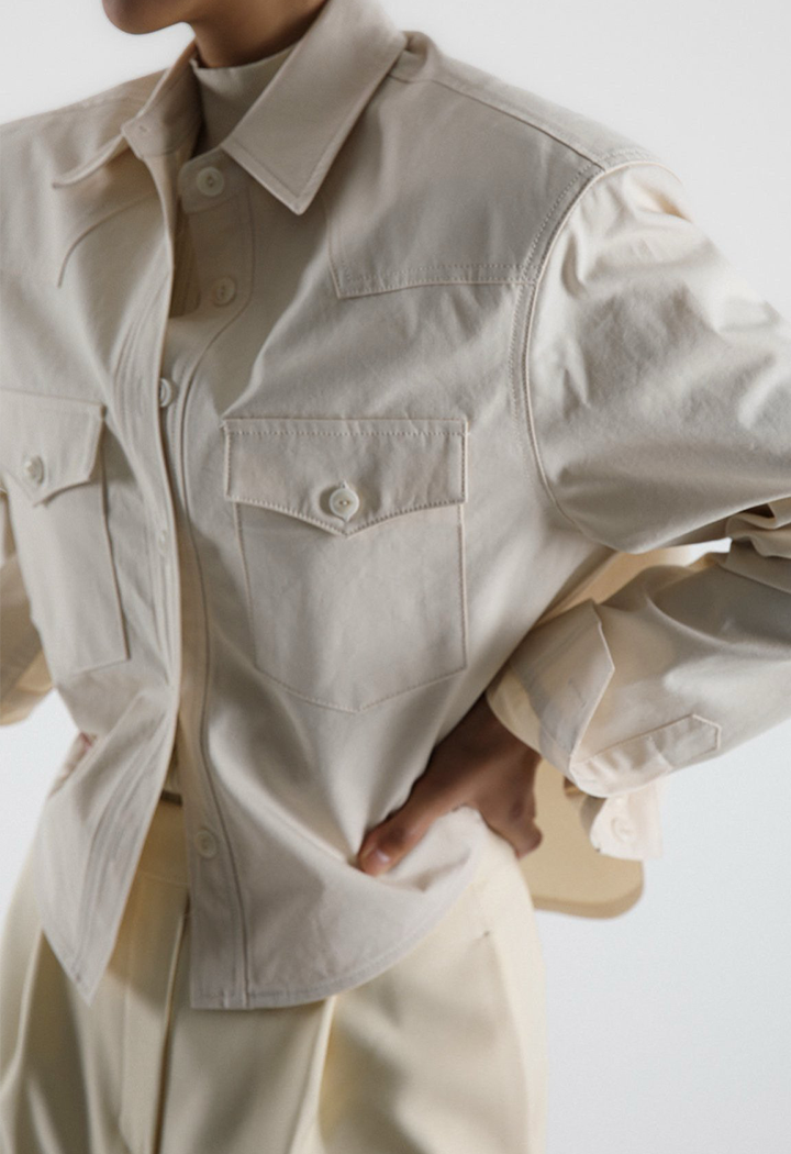 CROPPED PADDED JACKET Cream