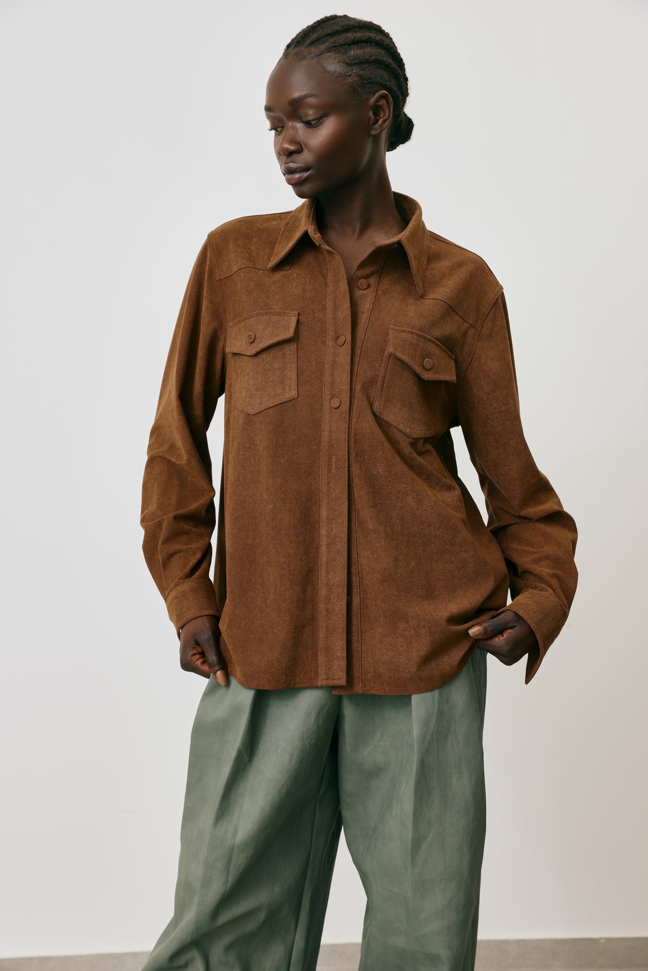 Relaxed Suede Shirt