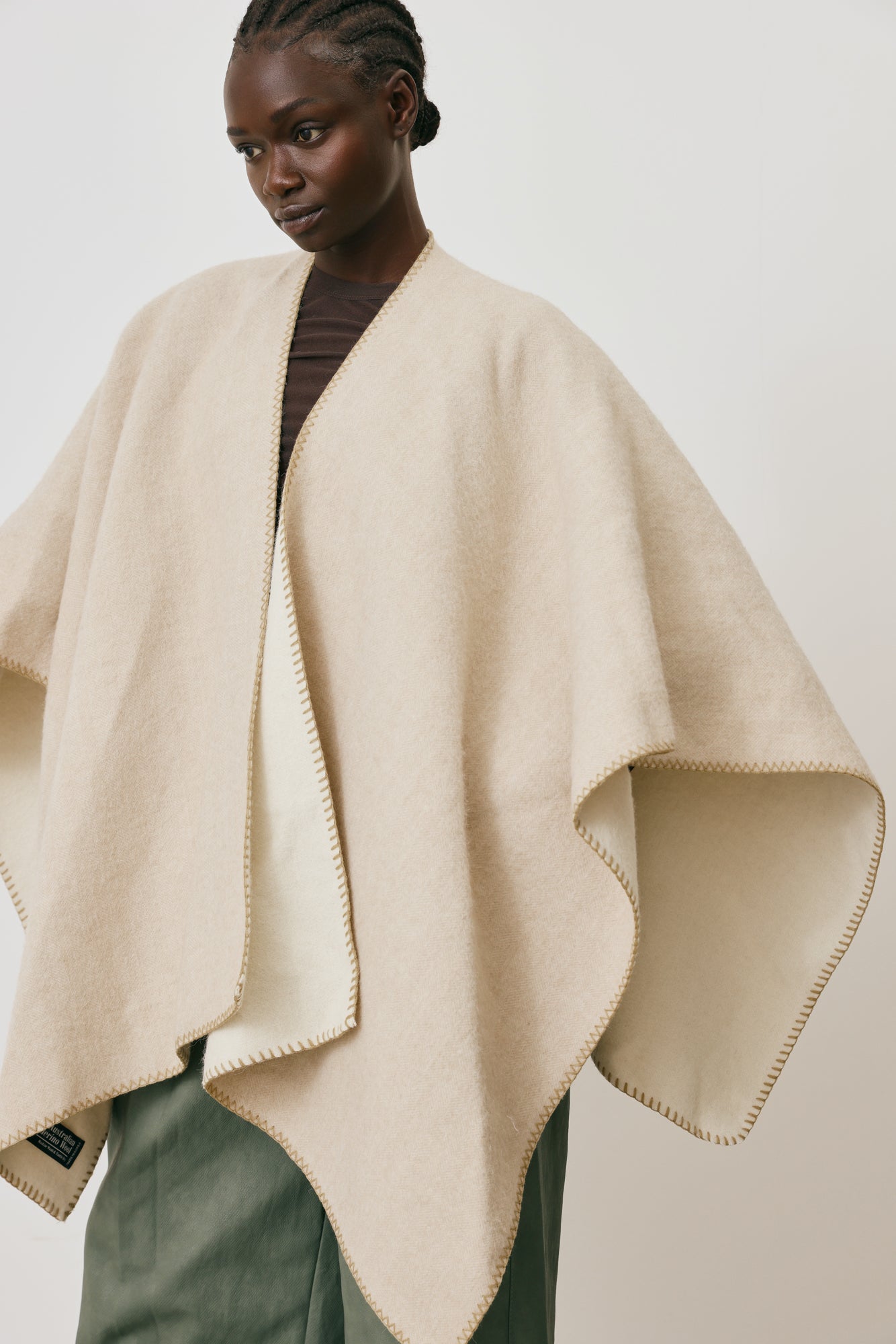 wool butter Fringe Cape