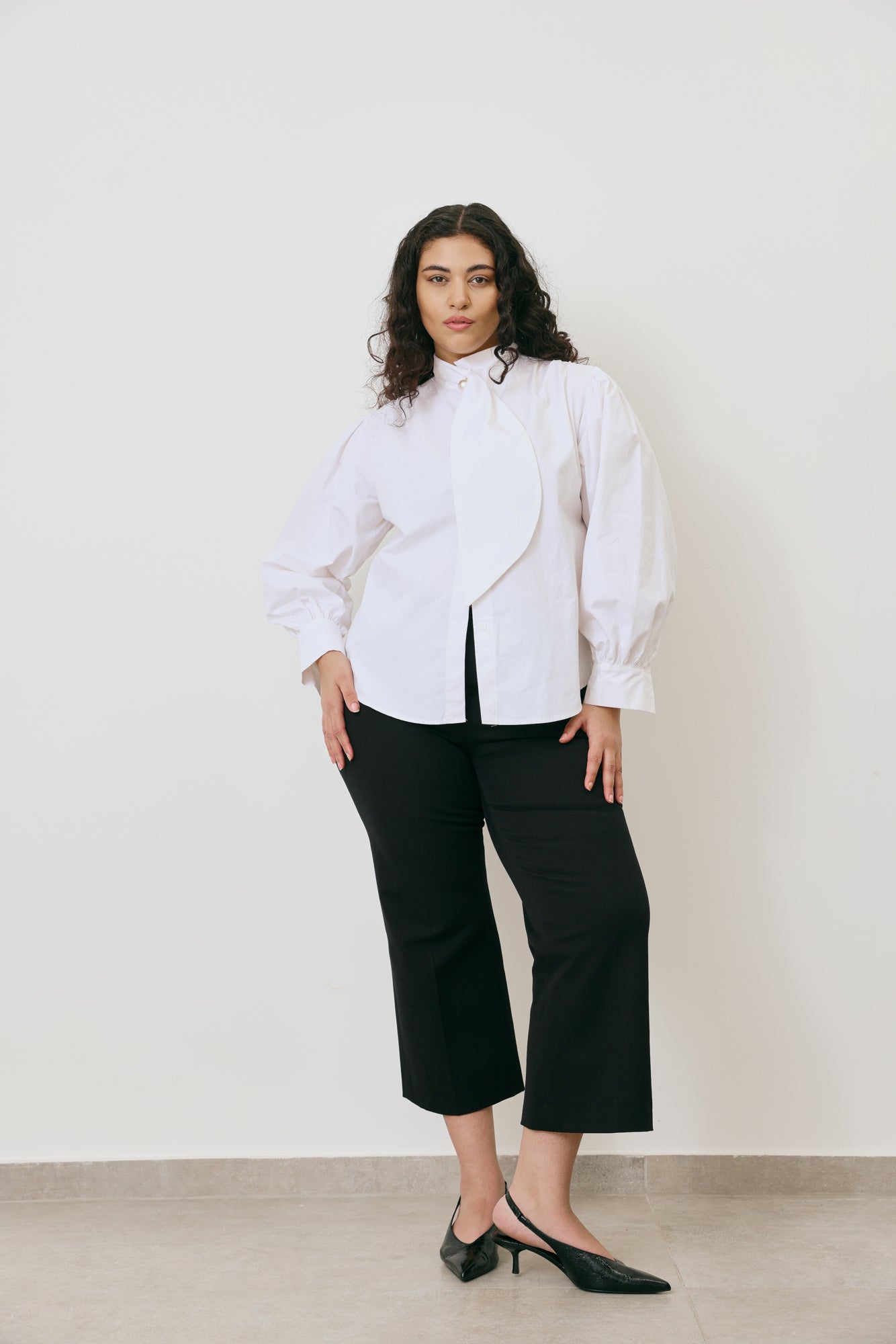 Tie neck blouse shirt