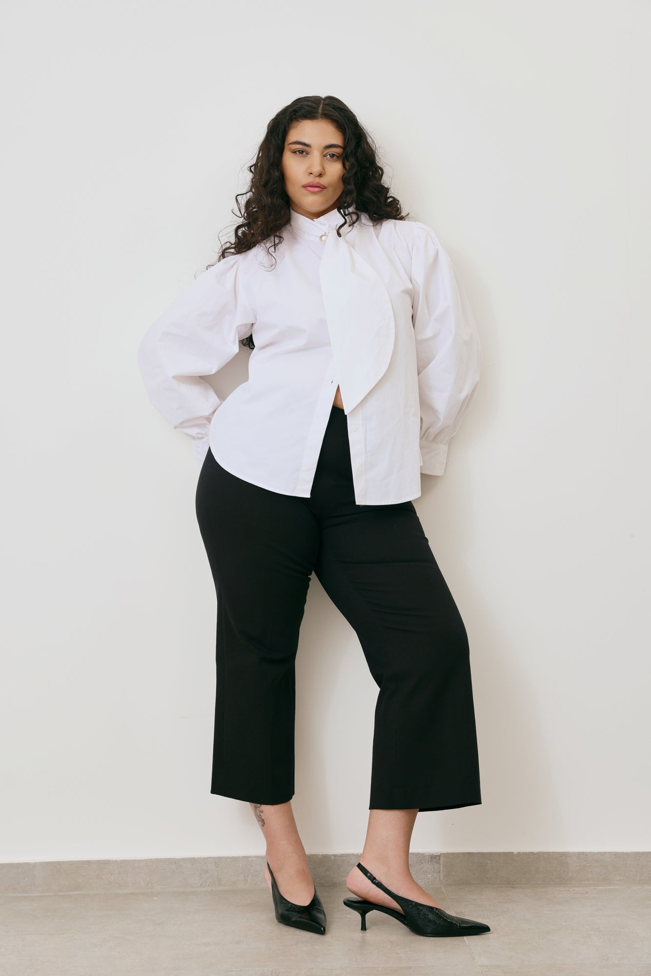 Tie neck blouse shirt