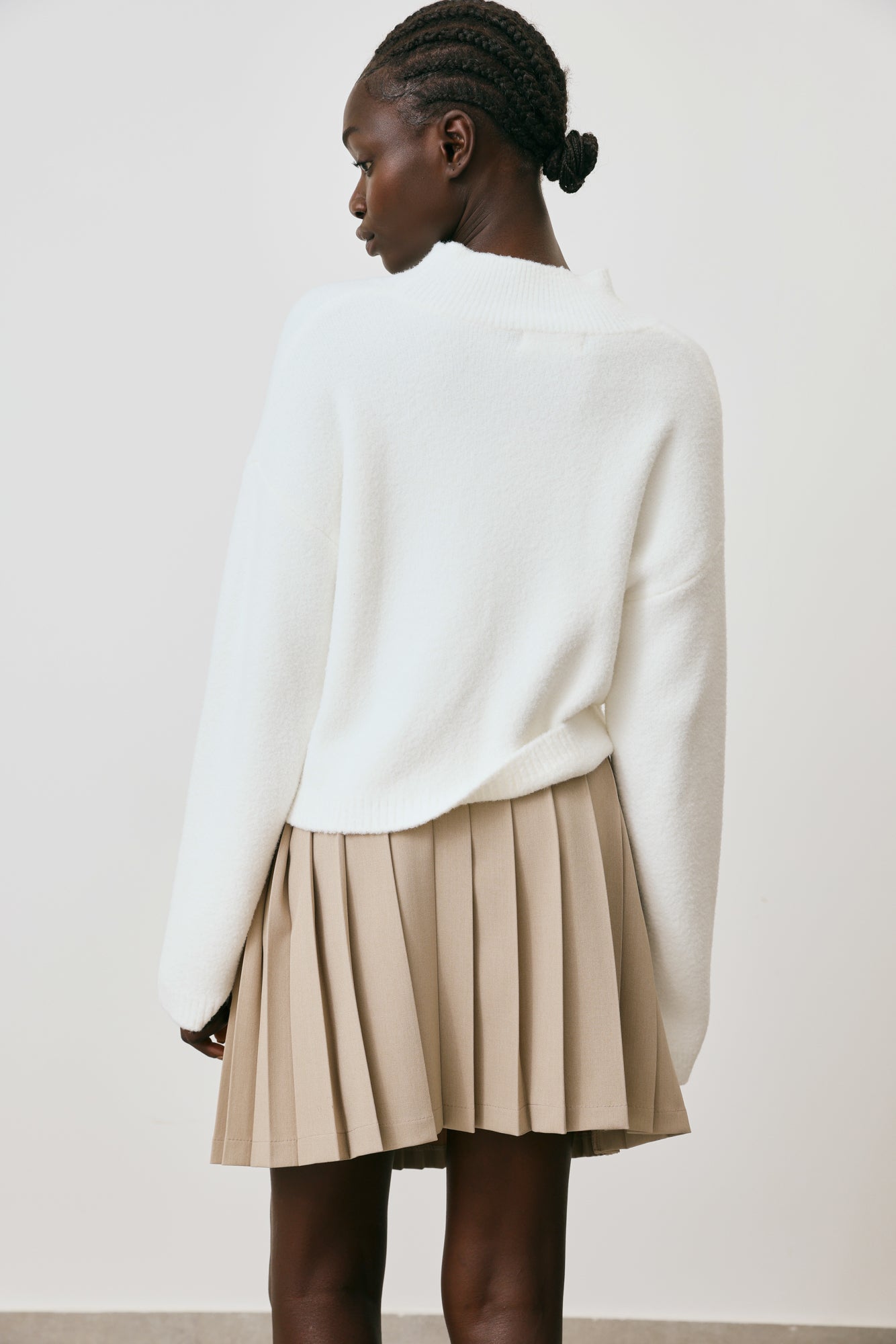 pleated mini wrap skirt