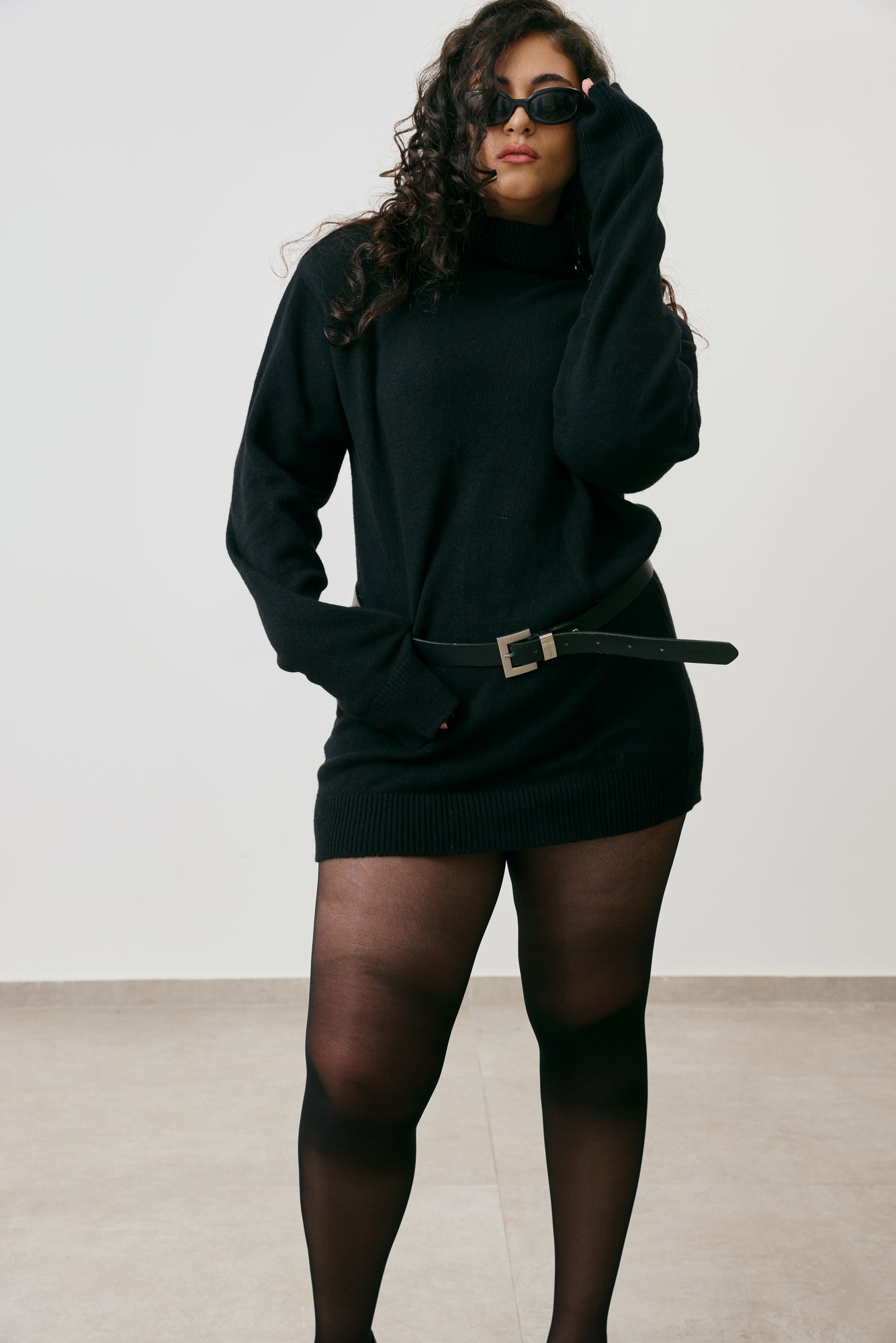 Turtleneck Cashmere Mini Dress