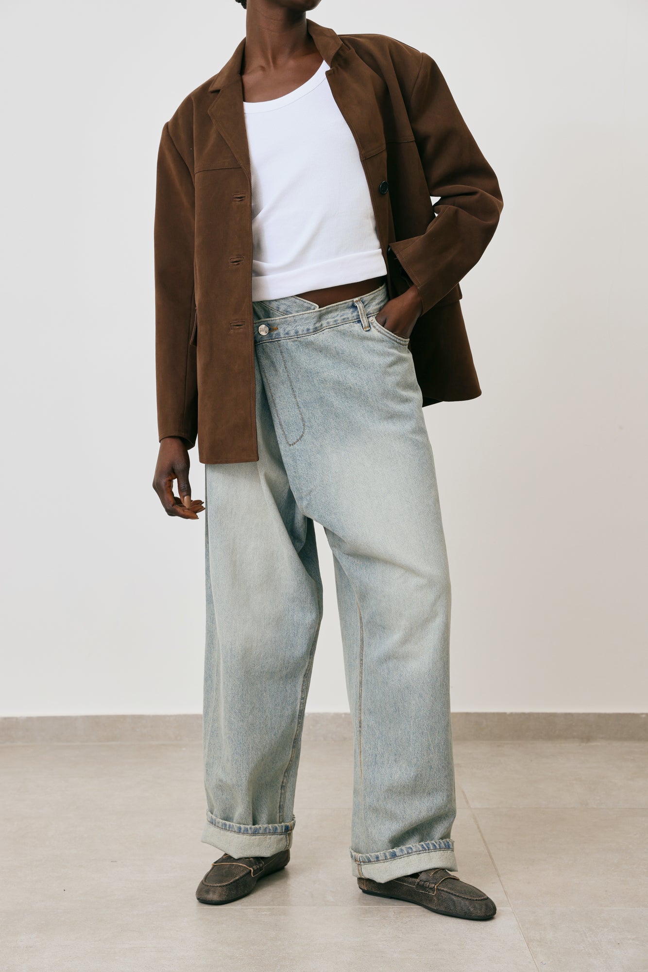 Asymmetrical Wide leg jeans