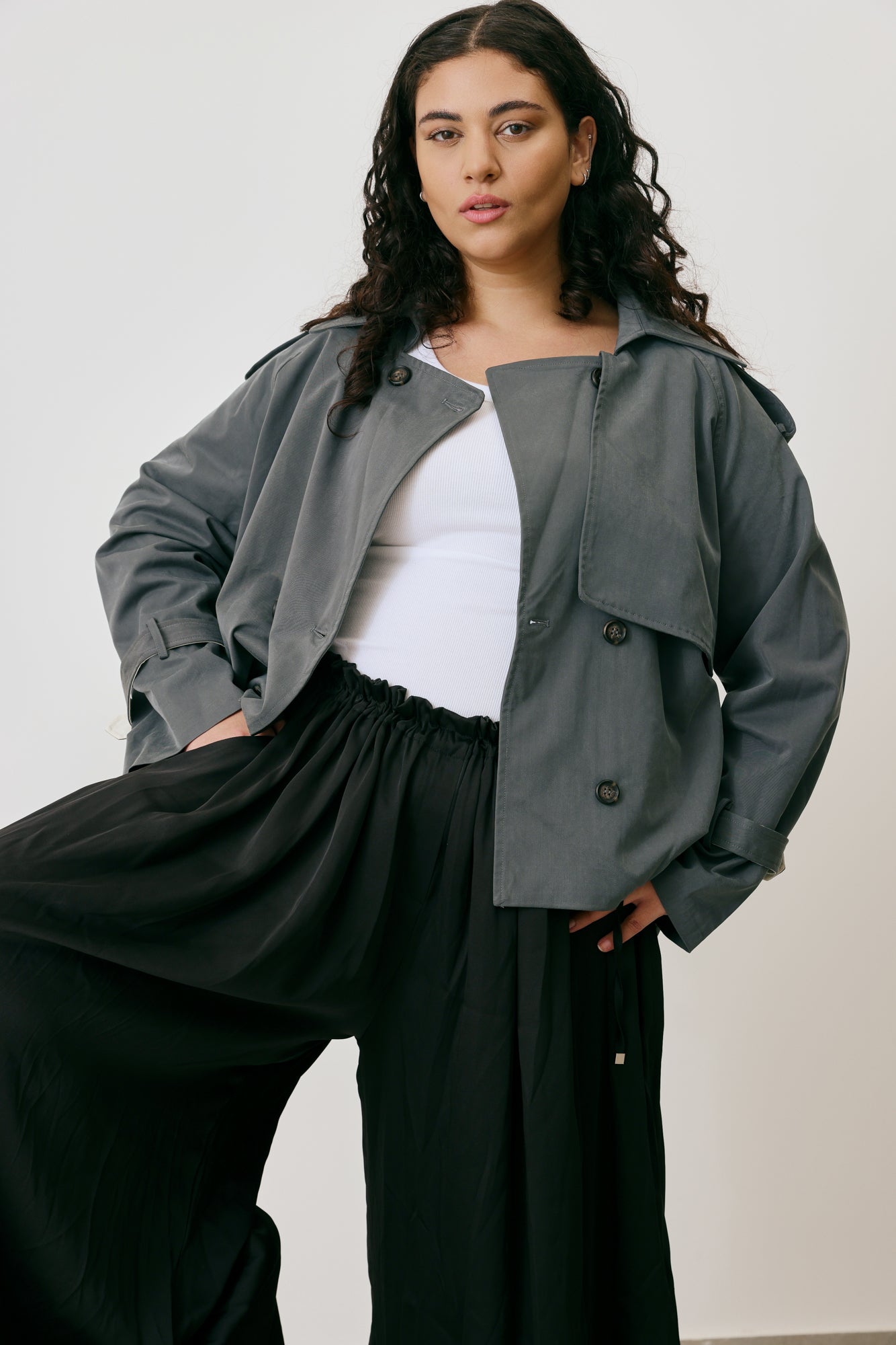 Crop Trench Coat