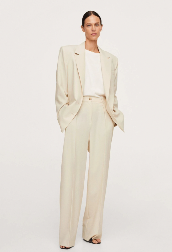 Wool wide pants