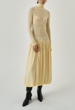 TURTLENECK RUCHED DRESS