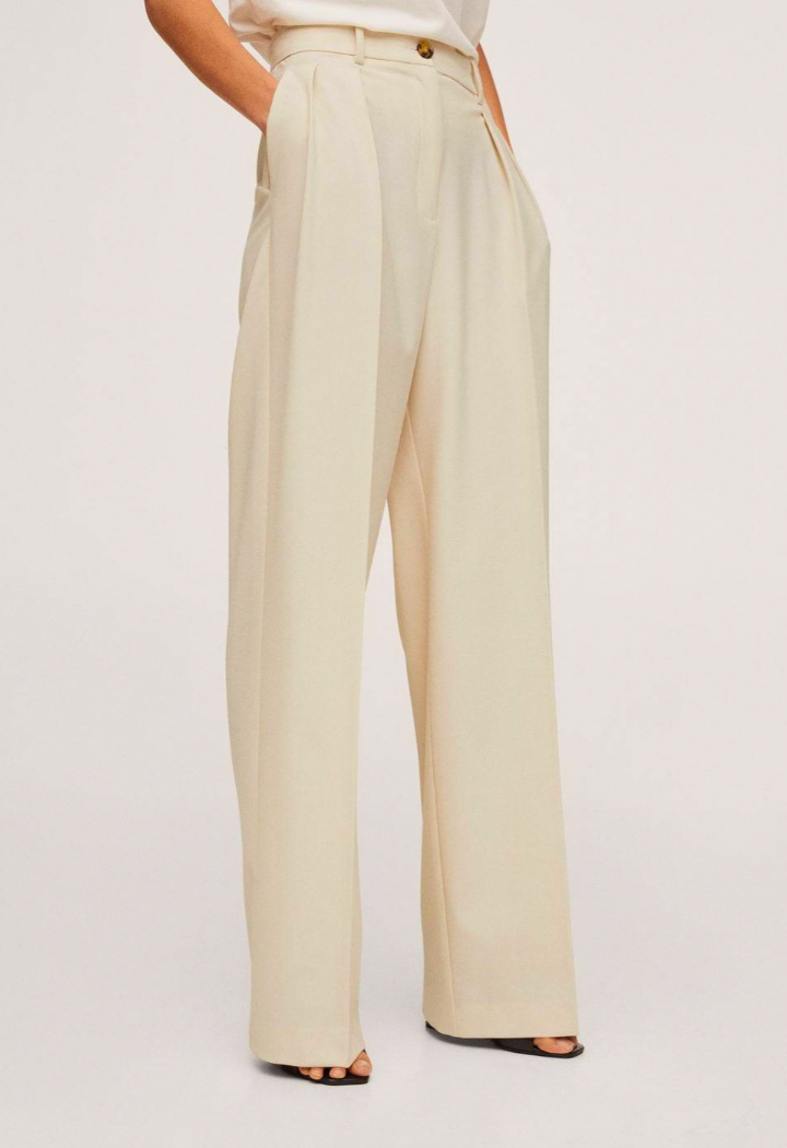 Wool wide pants