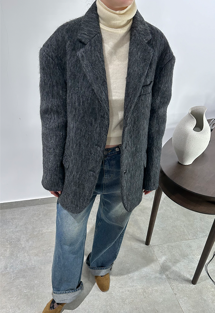 Oversized Butter wool blend peacoat